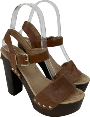 Russell & Bromley Brown Chunky Platform Leather Heeled Sandals UK 3 EU 36 