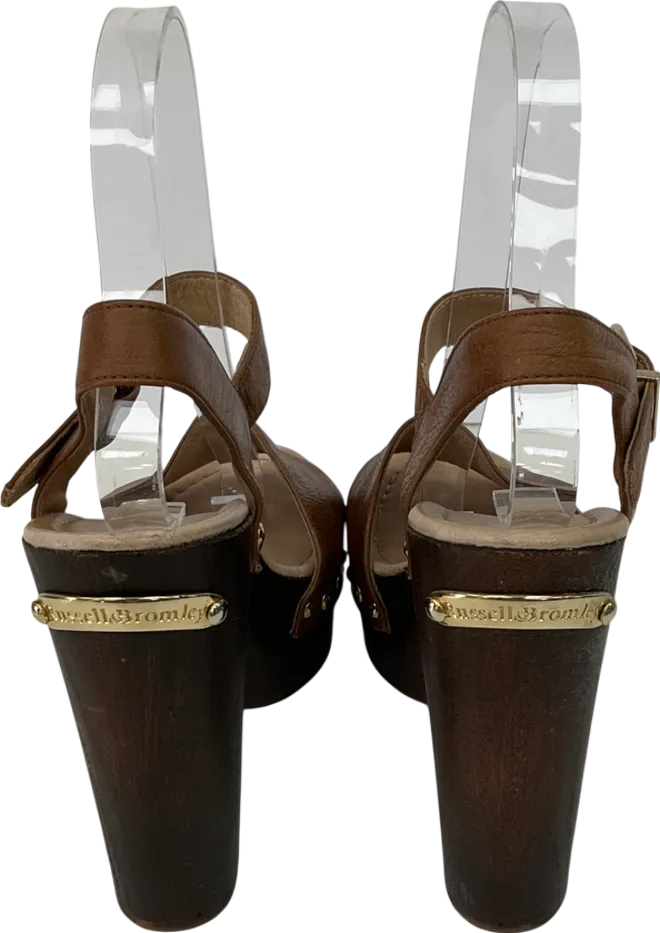 Russell & Bromley Brown Chunky Platform Leather Heeled Sandals UK 3 EU 36 