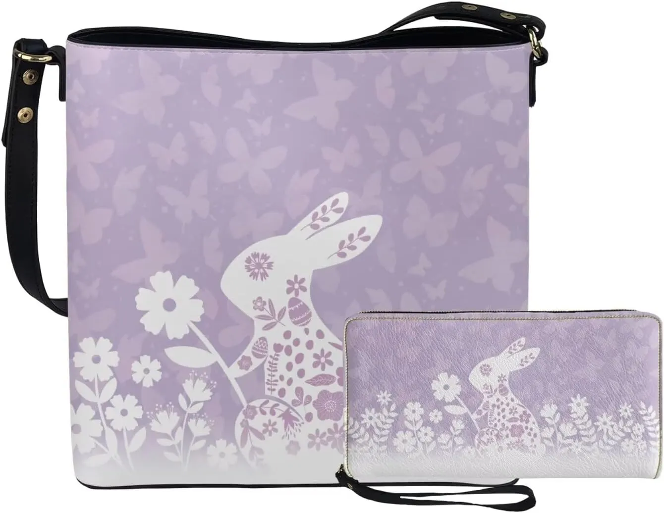 Saddle Bags Set 2 Piece Shoulder Bag Crossbody Bags for Women Large Capacity with Zipper Purses for Women