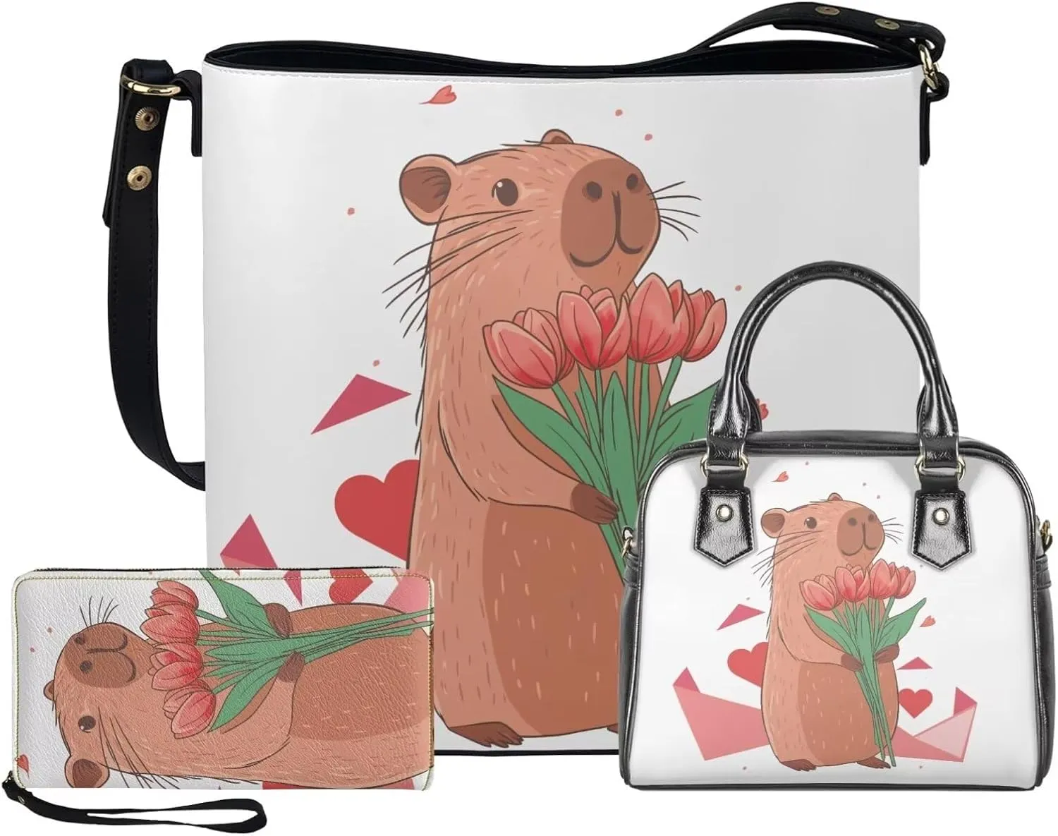 Saddle Purses for Women Hand Strap Wallet Large Saddle Bags Set of 3