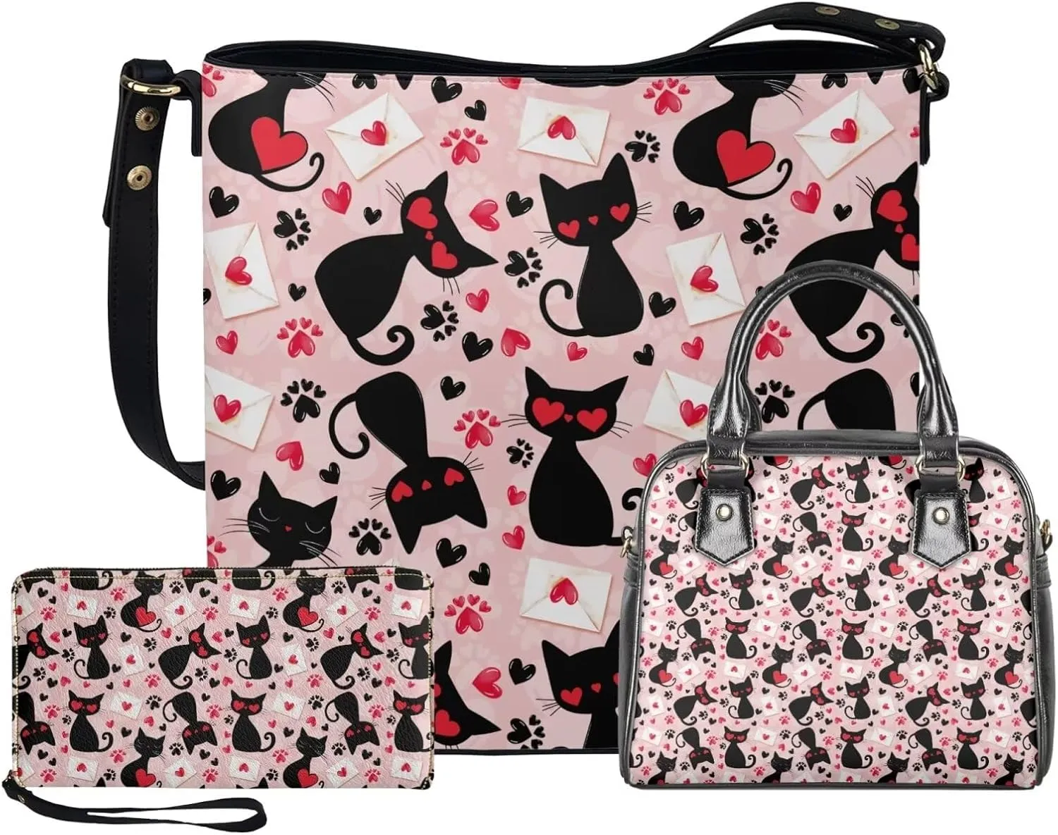 Saddle Purses for Women Hand Strap Wallet Large Saddle Bags Set of 3