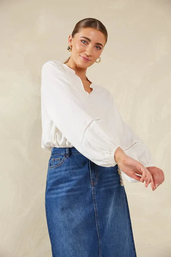 Sardinia Tie Blouse Blanco
