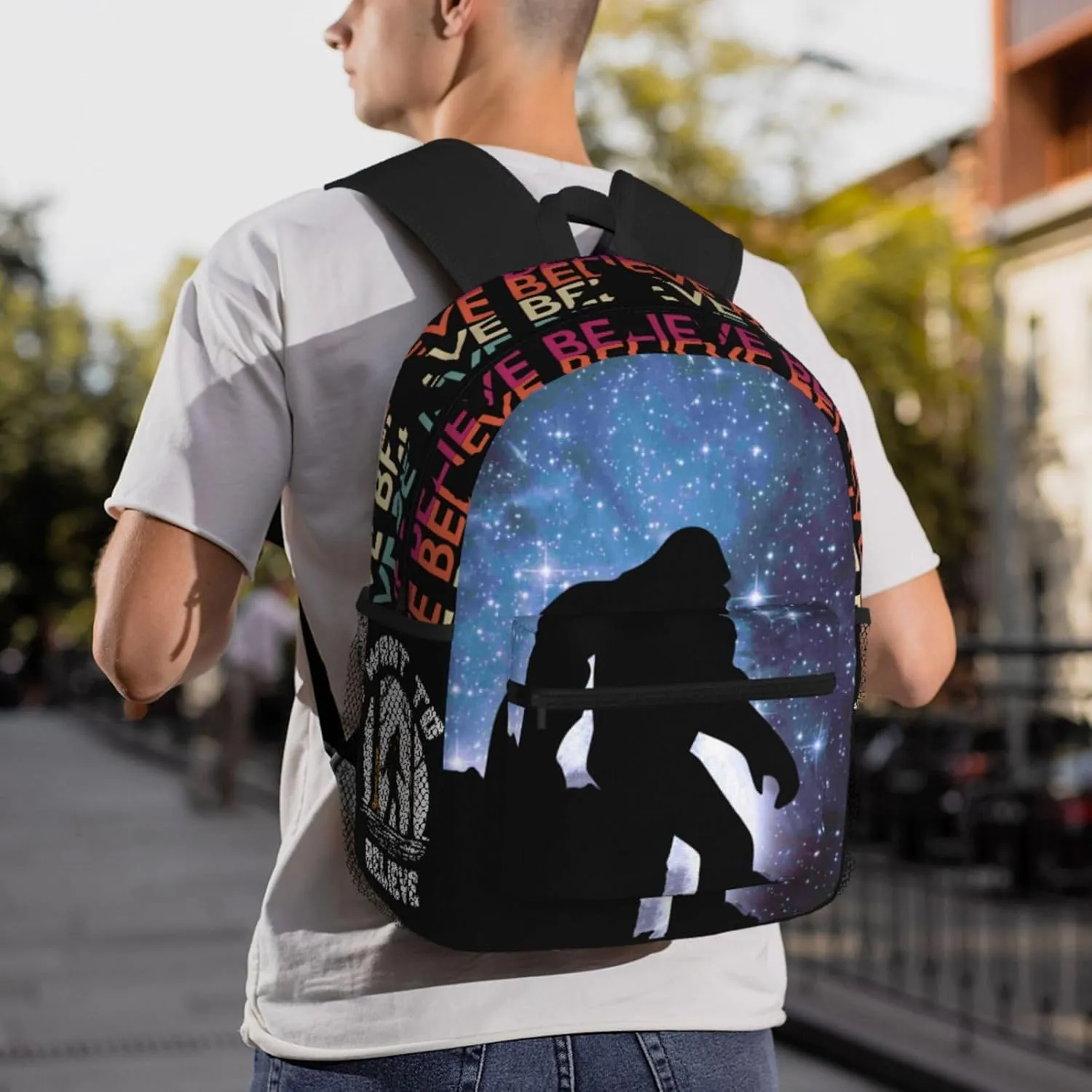 Sasquatch Bigfoot Casual Backpack Travel Backpack Laptop Backpacks Daily Backpack For Women Men
