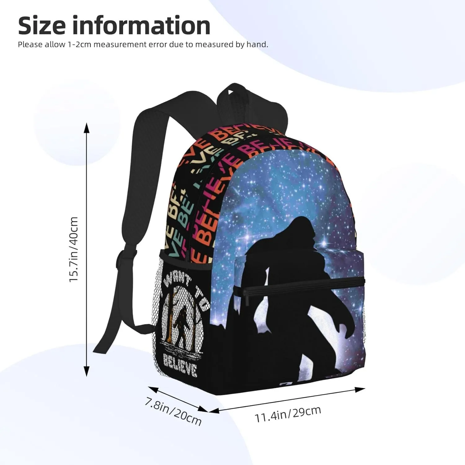 Sasquatch Bigfoot Casual Backpack Travel Backpack Laptop Backpacks Daily Backpack For Women Men