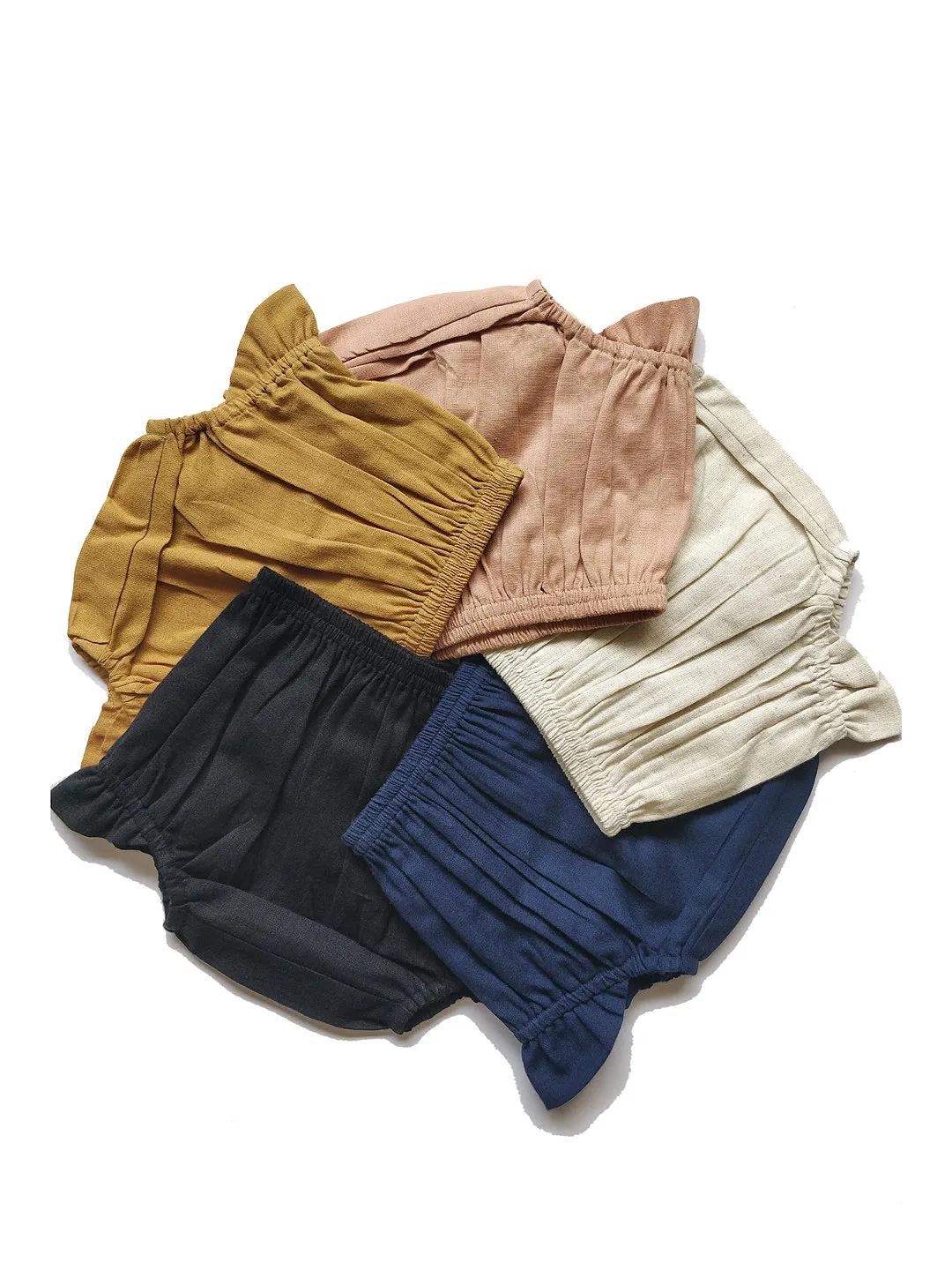 Set of 5 - Winged Diaper Covers in Ivory, Navy, Black, Camel & Blush