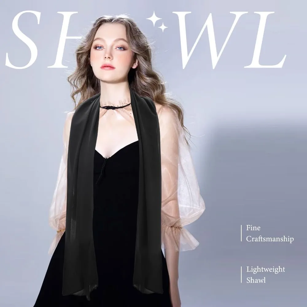 Shawls and Wraps for Evening Dresses, Dress Shawl, Chiffon Shawl Wraps for Women Weddings Valentines Day Gifts