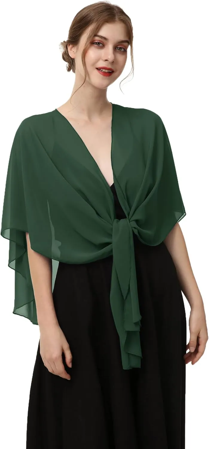 Shawls and Wraps for Evening Dresses Sheer Chiffon Women Elegant Soft Silky Scarf Scarve Wedding Bridal Stole