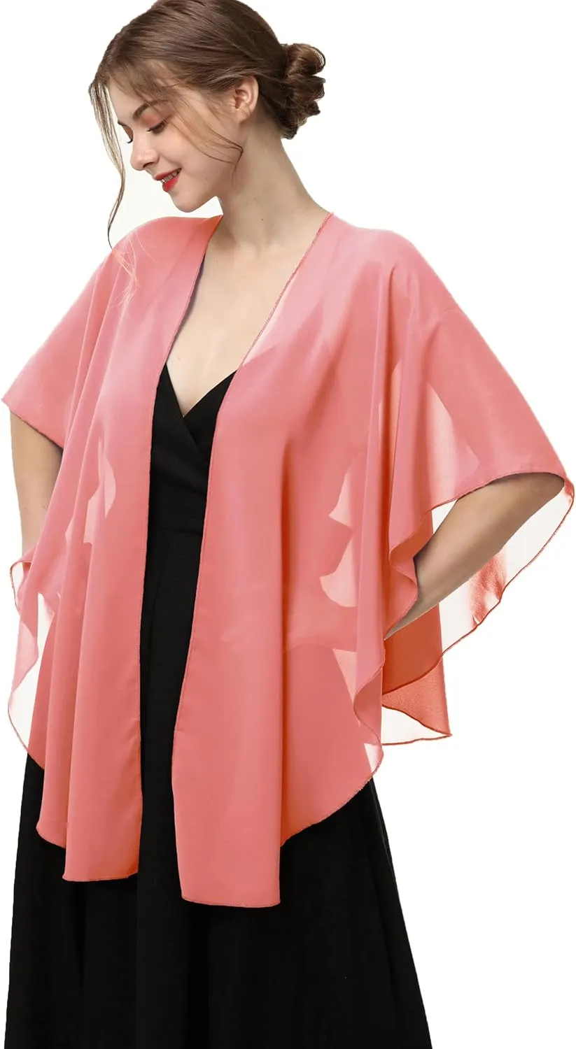Shawls and Wraps for Evening Dresses Sheer Chiffon Women Elegant Soft Silky Scarf Scarve Wedding Bridal Stole