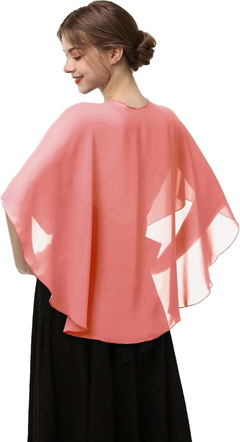 Shawls and Wraps for Evening Dresses Sheer Chiffon Women Elegant Soft Silky Scarf Scarve Wedding Bridal Stole