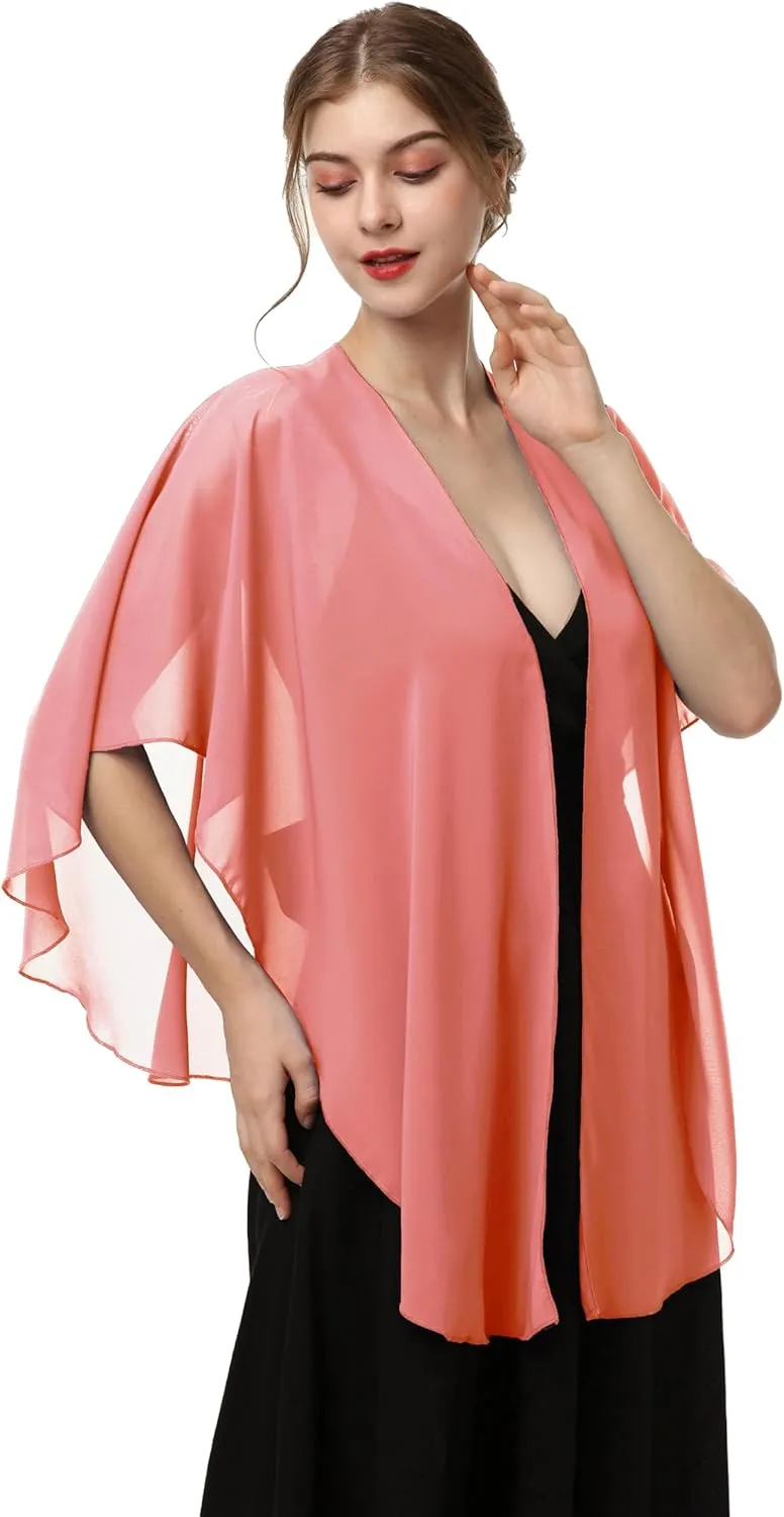Shawls and Wraps for Evening Dresses Sheer Chiffon Women Elegant Soft Silky Scarf Scarve Wedding Bridal Stole