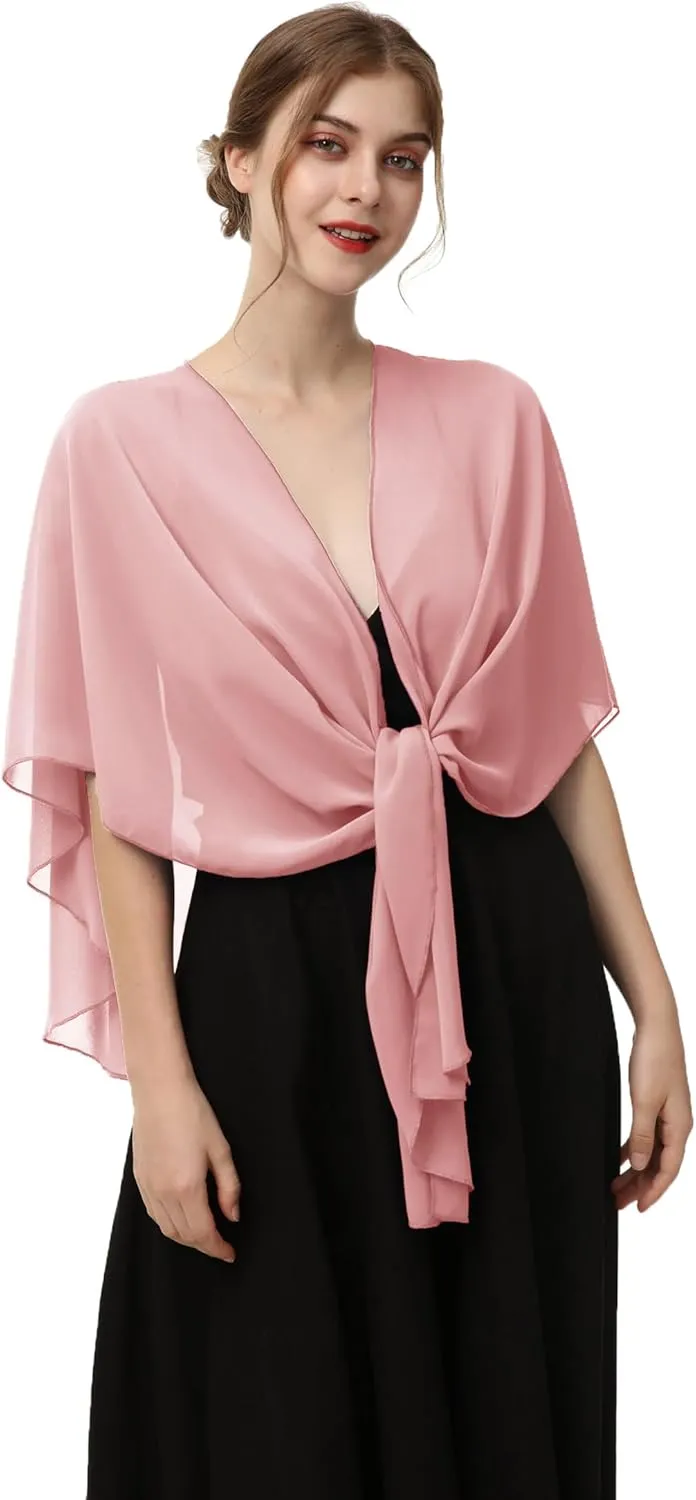 Shawls and Wraps for Evening Dresses Sheer Chiffon Women Elegant Soft Silky Scarf Scarve Wedding Bridal Stole