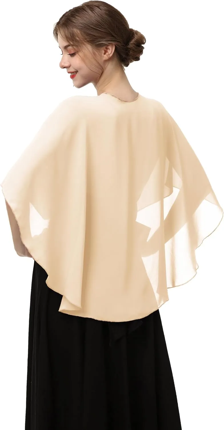 Shawls and Wraps for Evening Dresses Sheer Chiffon Women Elegant Soft Silky Scarf Scarve Wedding Bridal Stole