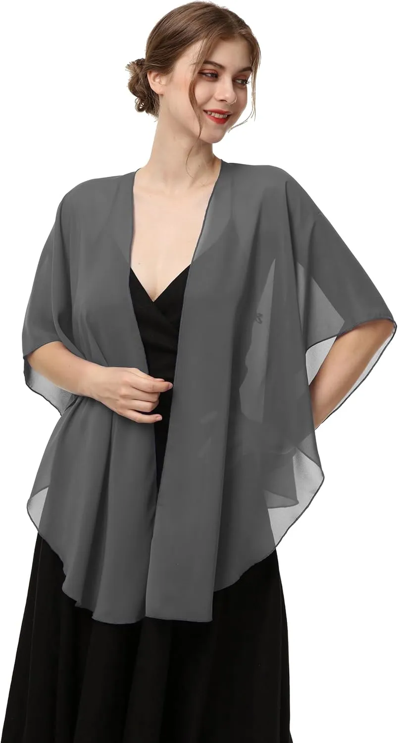 Shawls and Wraps for Evening Dresses Sheer Chiffon Women Elegant Soft Silky Scarf Scarve Wedding Bridal Stole