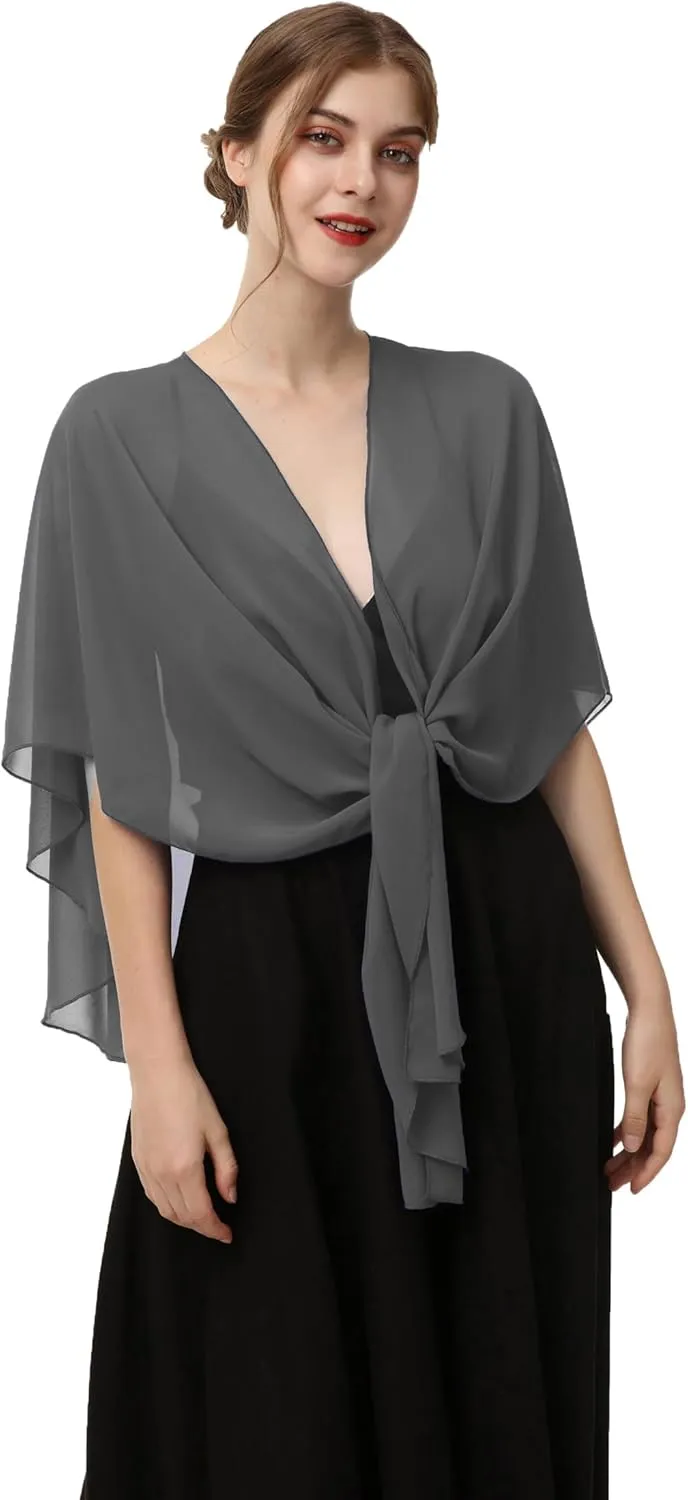 Shawls and Wraps for Evening Dresses Sheer Chiffon Women Elegant Soft Silky Scarf Scarve Wedding Bridal Stole