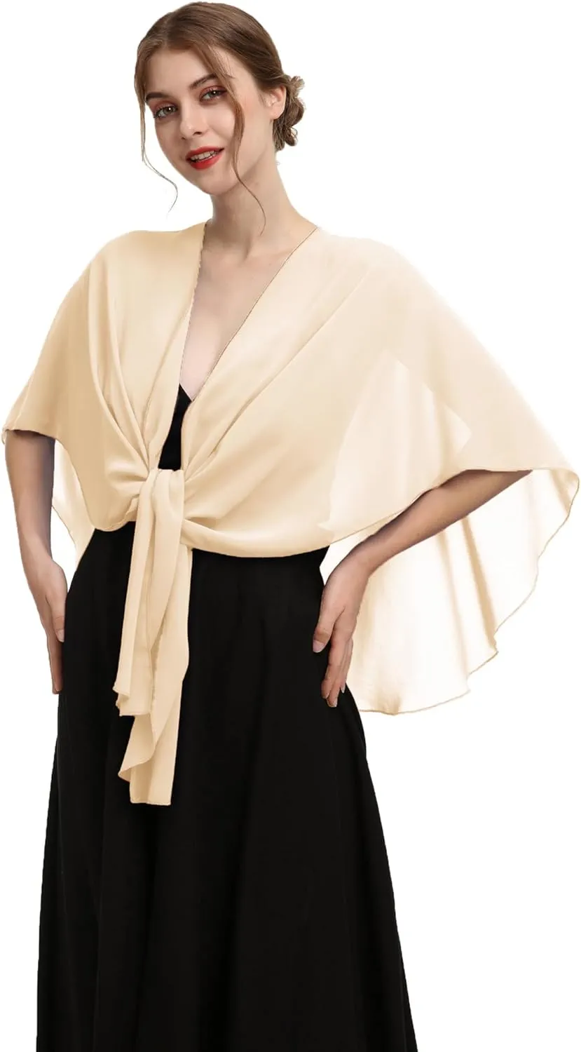 Shawls and Wraps for Evening Dresses Sheer Chiffon Women Elegant Soft Silky Scarf Scarve Wedding Bridal Stole
