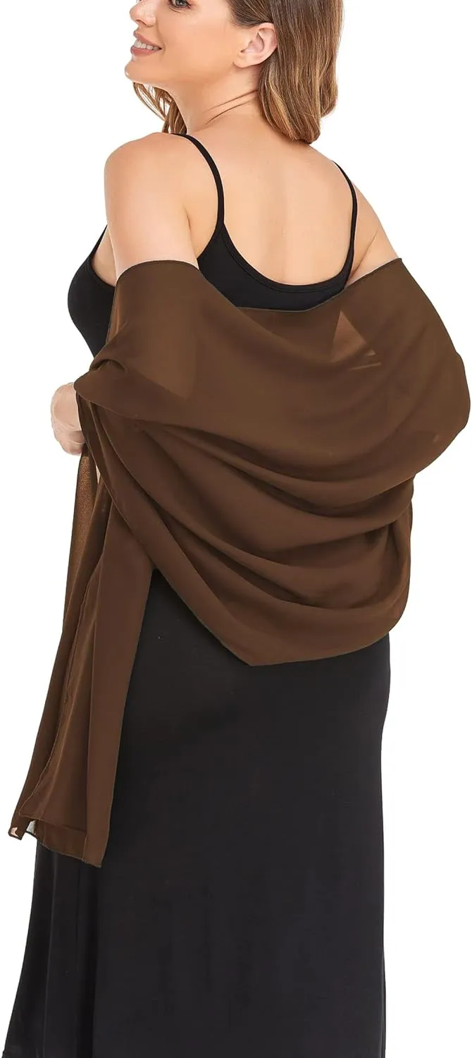 Shawls and Wraps for Evening Dresses Sheer Chiffon Women Elegant Soft Silky Wraps Wedding Bridal Scarf