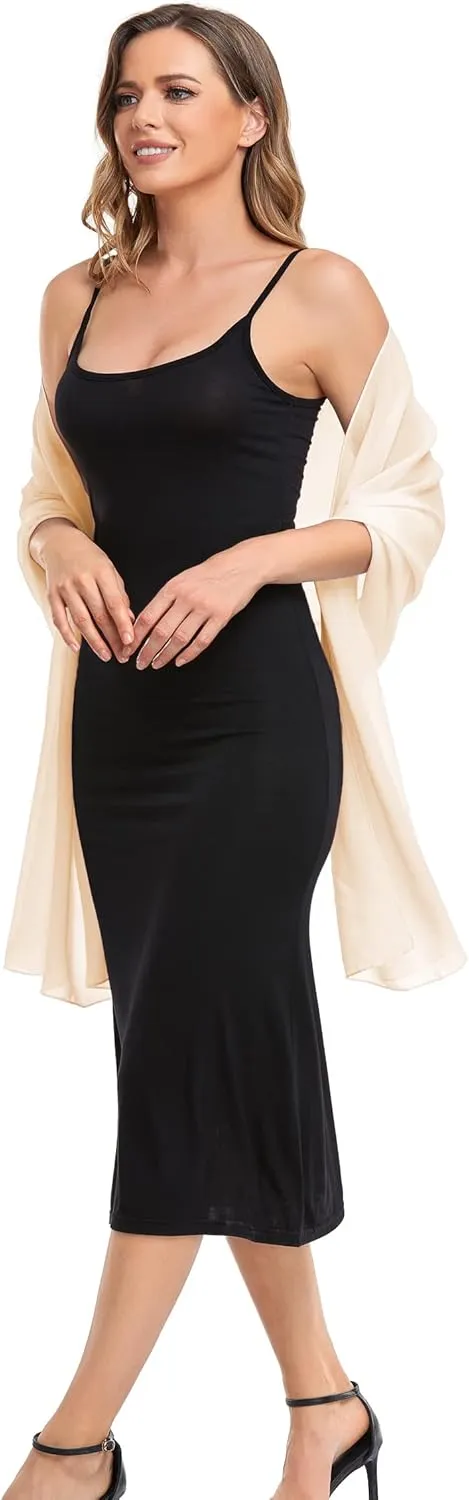 Shawls and Wraps for Evening Dresses Sheer Chiffon Women Elegant Soft Silky Wraps Wedding Bridal Scarf