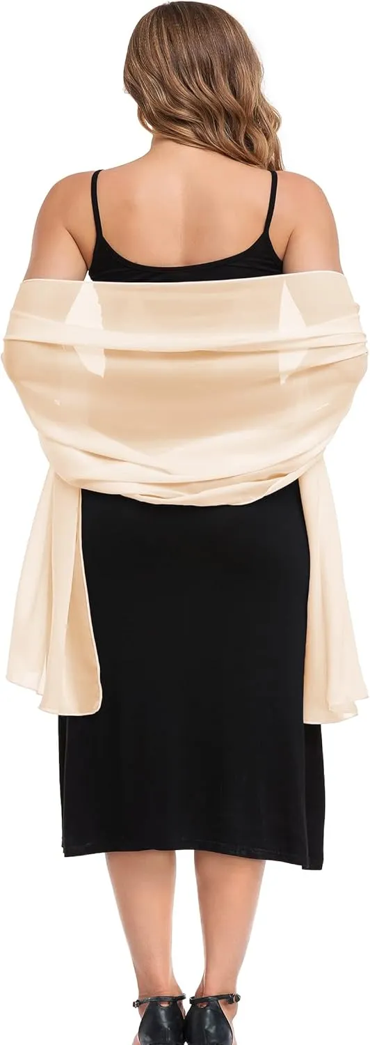 Shawls and Wraps for Evening Dresses Sheer Chiffon Women Elegant Soft Silky Wraps Wedding Bridal Scarf