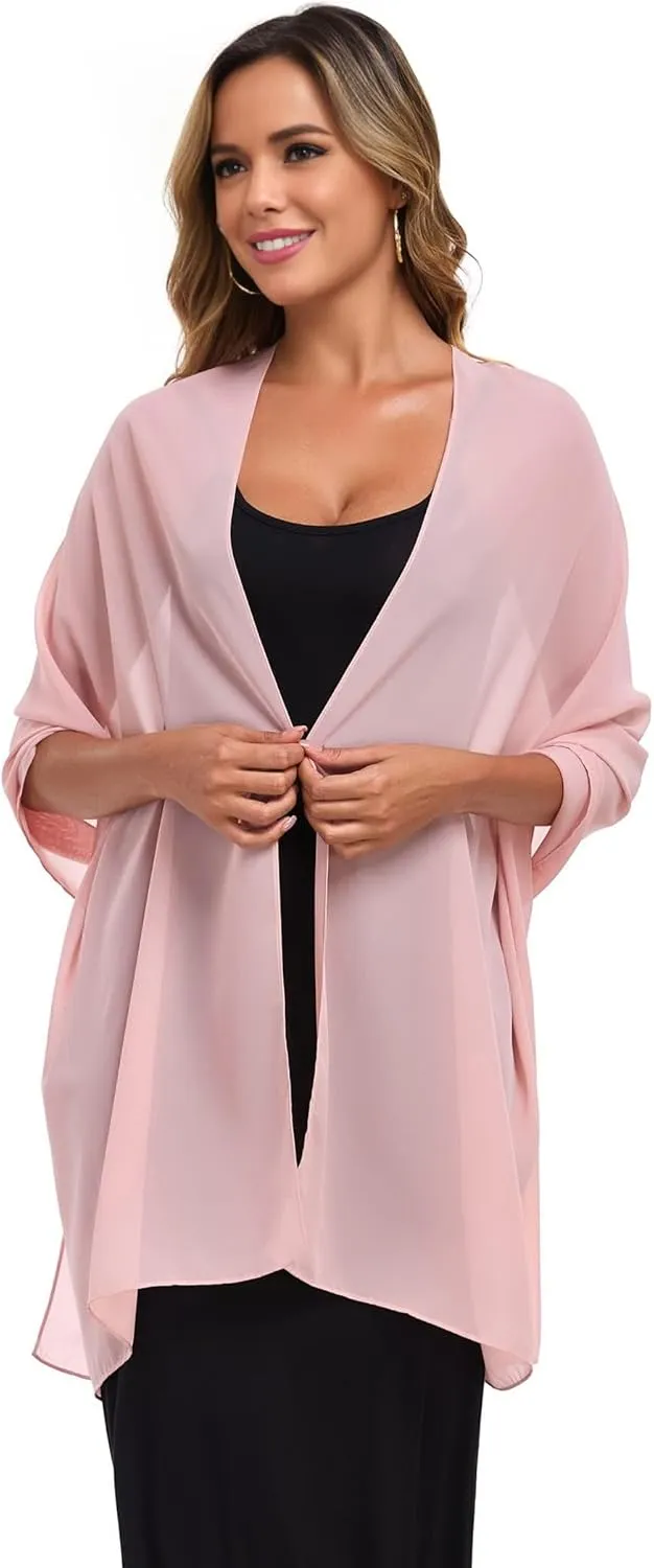 Shawls and Wraps for Evening Dresses Sheer Chiffon Women Elegant Soft Silky Wraps Wedding Bridal Scarf