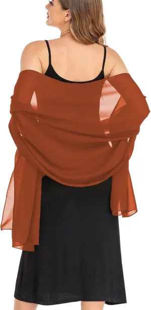 Shawls and Wraps for Evening Dresses Sheer Chiffon Women Elegant Soft Silky Wraps Wedding Bridal Scarf