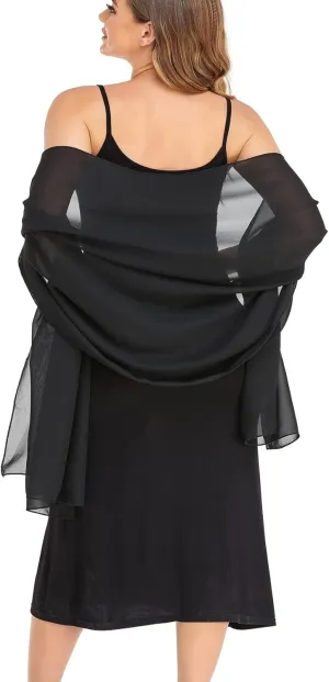 Shawls and Wraps for Evening Dresses Sheer Chiffon Women Elegant Soft Silky Wraps Wedding Bridal Scarf