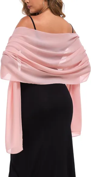 Shawls and Wraps for Evening Dresses Sheer Chiffon Women Elegant Soft Silky Wraps Wedding Bridal Scarf
