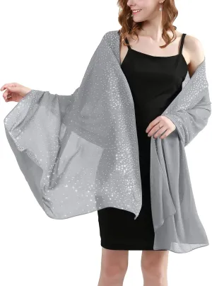 Shine Bright Like a Diamond Chiffon Sparkly Rhinestone Shawls and Wraps for Evening Dresses Weddings