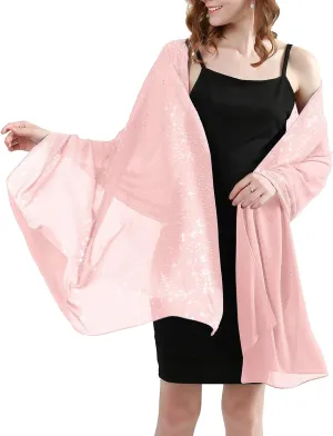 Shine Bright Like a Diamond Chiffon Sparkly Rhinestone Shawls and Wraps for Evening Dresses Weddings