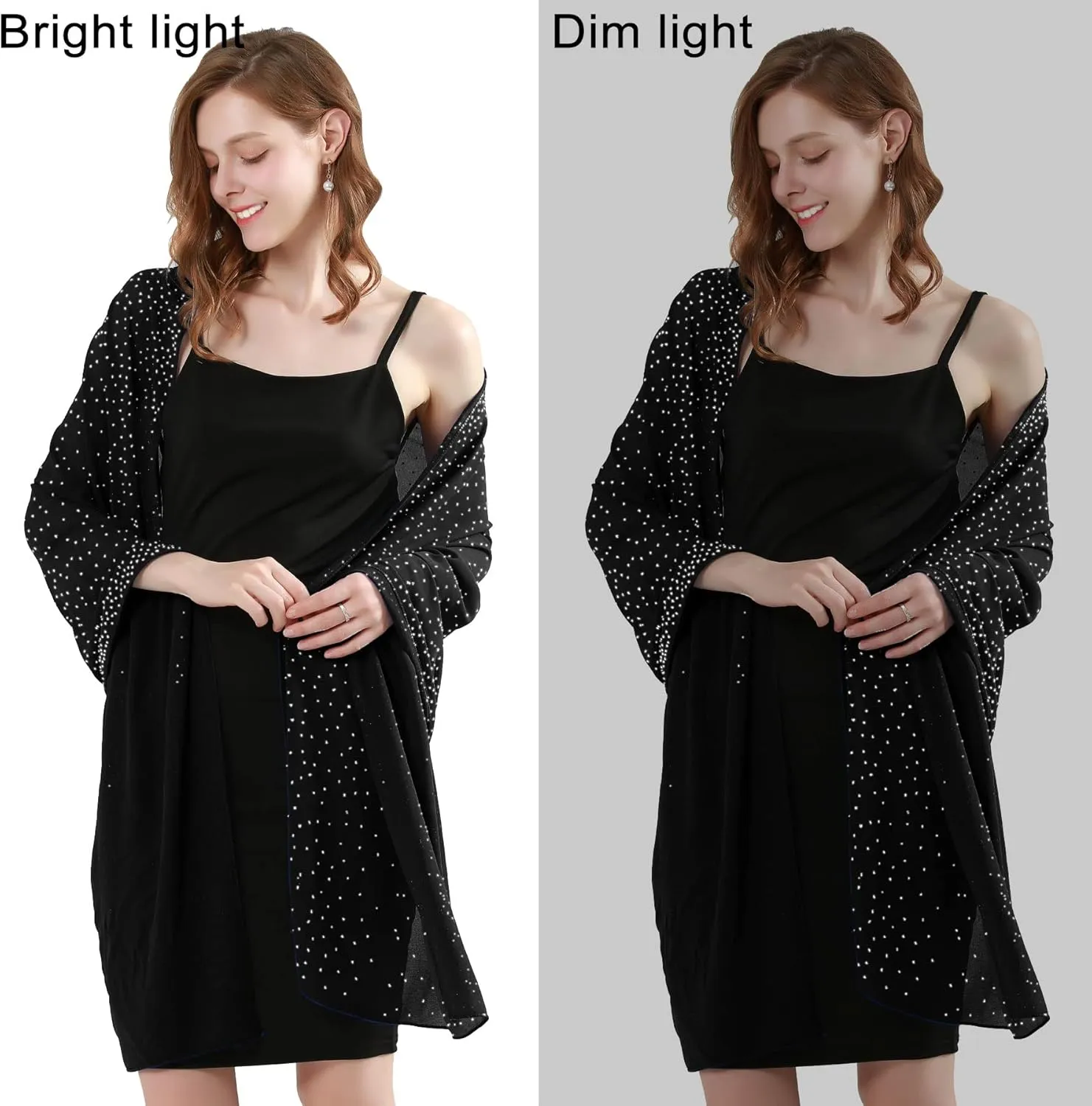 Shine Bright Like a Diamond Chiffon Sparkly Rhinestone Shawls and Wraps for Evening Dresses Weddings