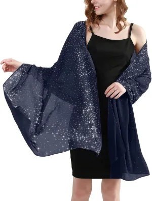 Shine Bright Like a Diamond Chiffon Sparkly Rhinestone Shawls and Wraps for Evening Dresses Weddings