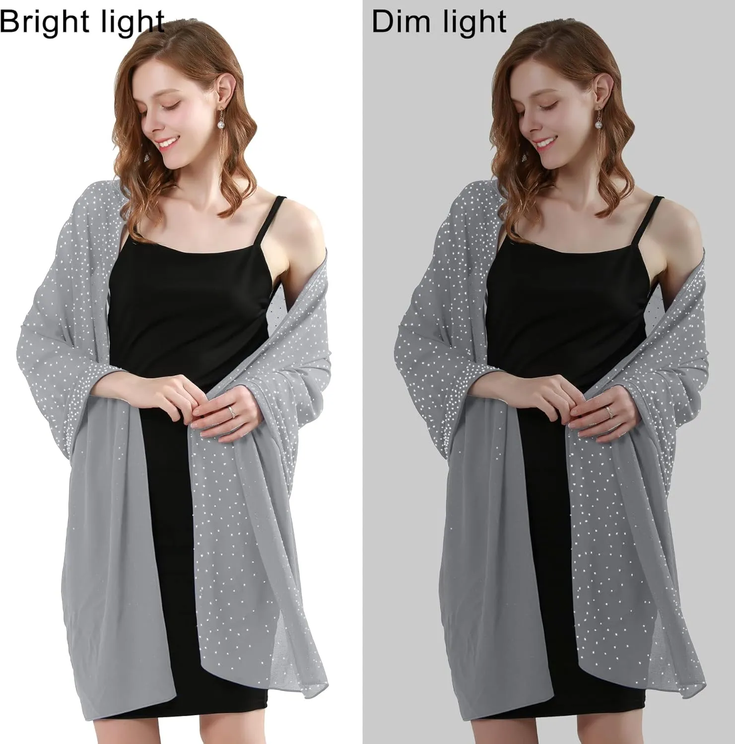 Shine Bright Like a Diamond Chiffon Sparkly Rhinestone Shawls and Wraps for Evening Dresses Weddings