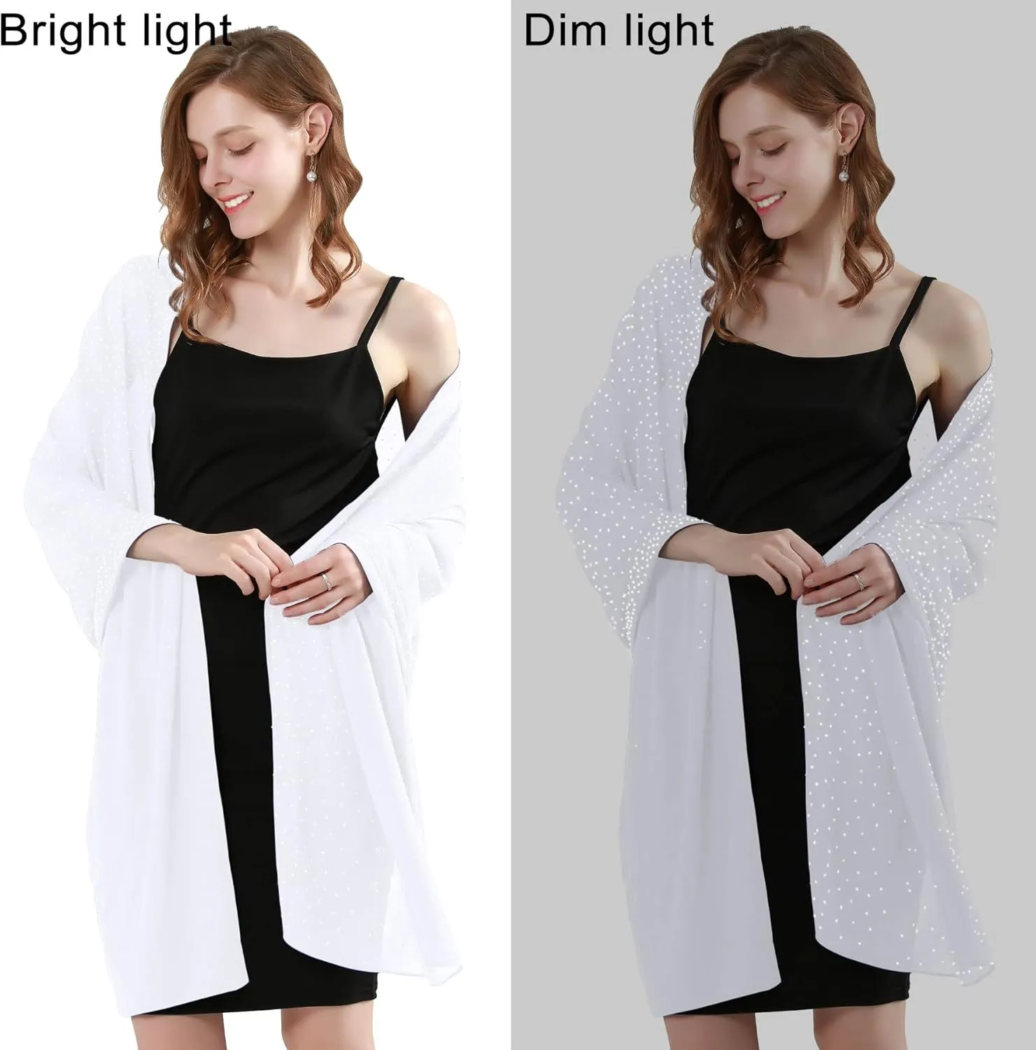 Shine Bright Like a Diamond Chiffon Sparkly Rhinestone Shawls and Wraps for Evening Dresses Weddings