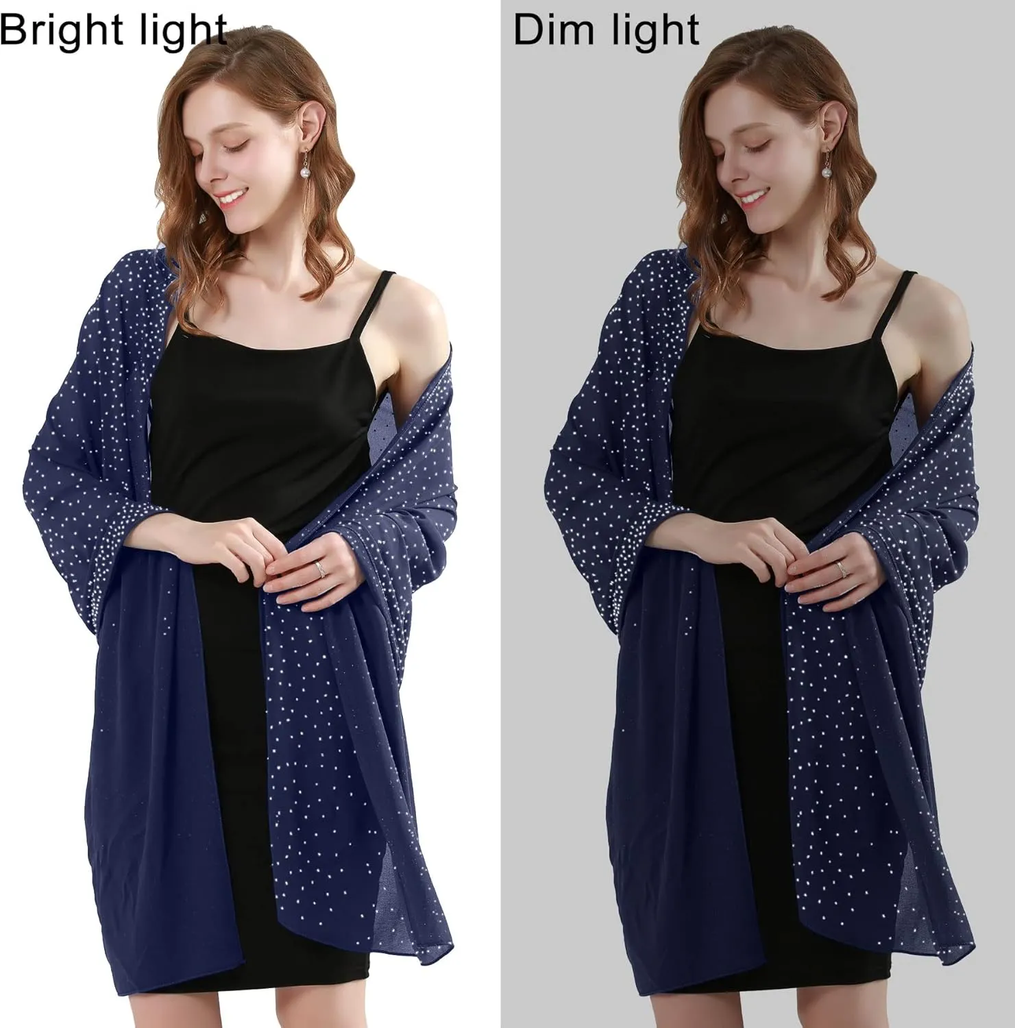 Shine Bright Like a Diamond Chiffon Sparkly Rhinestone Shawls and Wraps for Evening Dresses Weddings