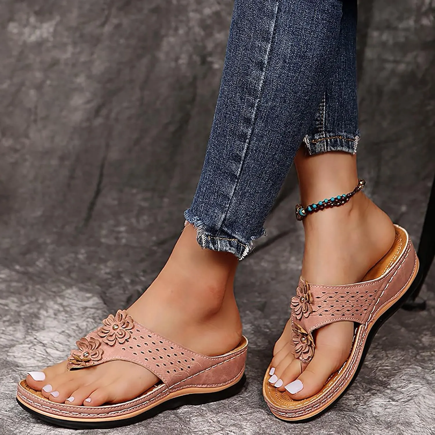 Shoes for Women Dressy, Sandals with Arch Support Soft Orthotic Sandals Plantar Fasciitis Orthotic Flip Flop