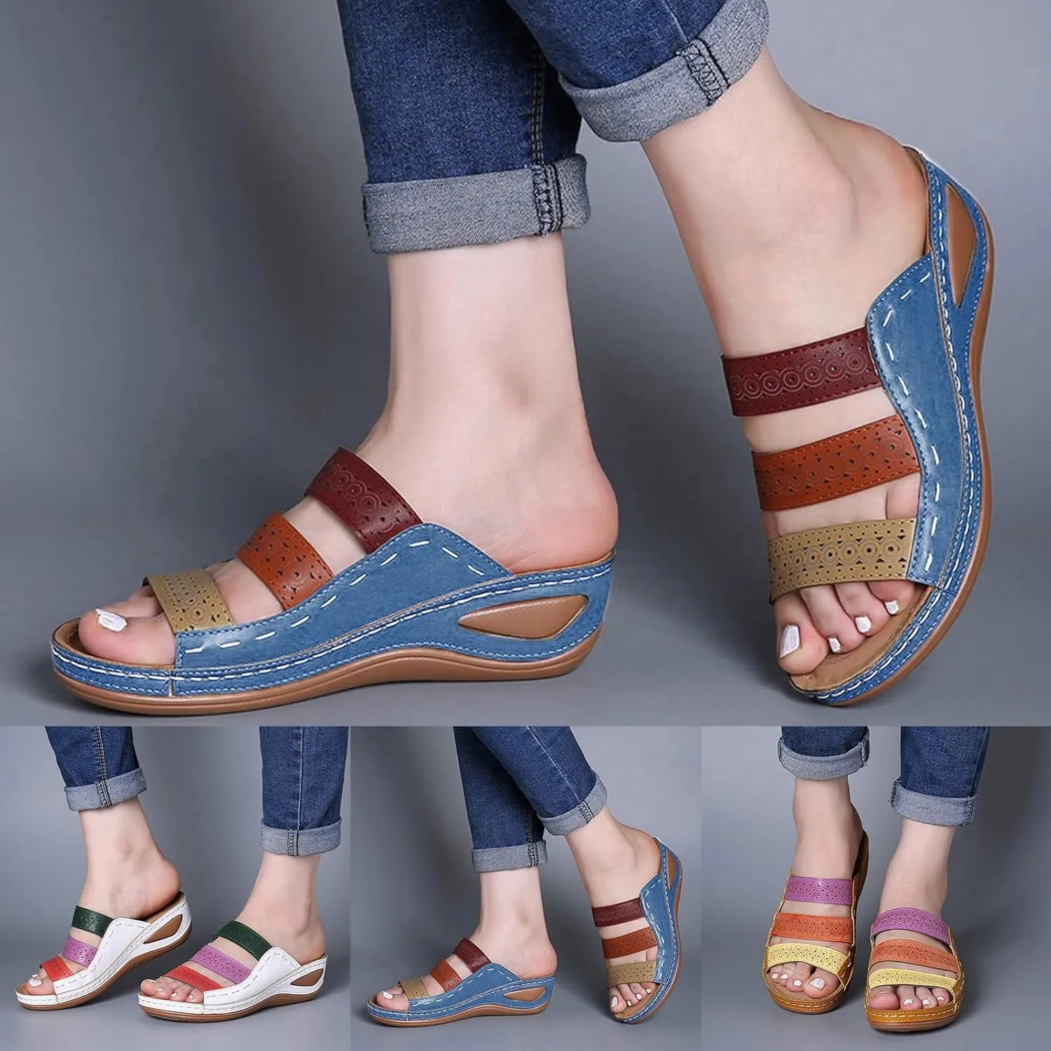 Shoes for Women Dressy, Womens Comfy Orthotic Sandals Comfortable Orthopedic Sandals Arch Support Slide Sandals