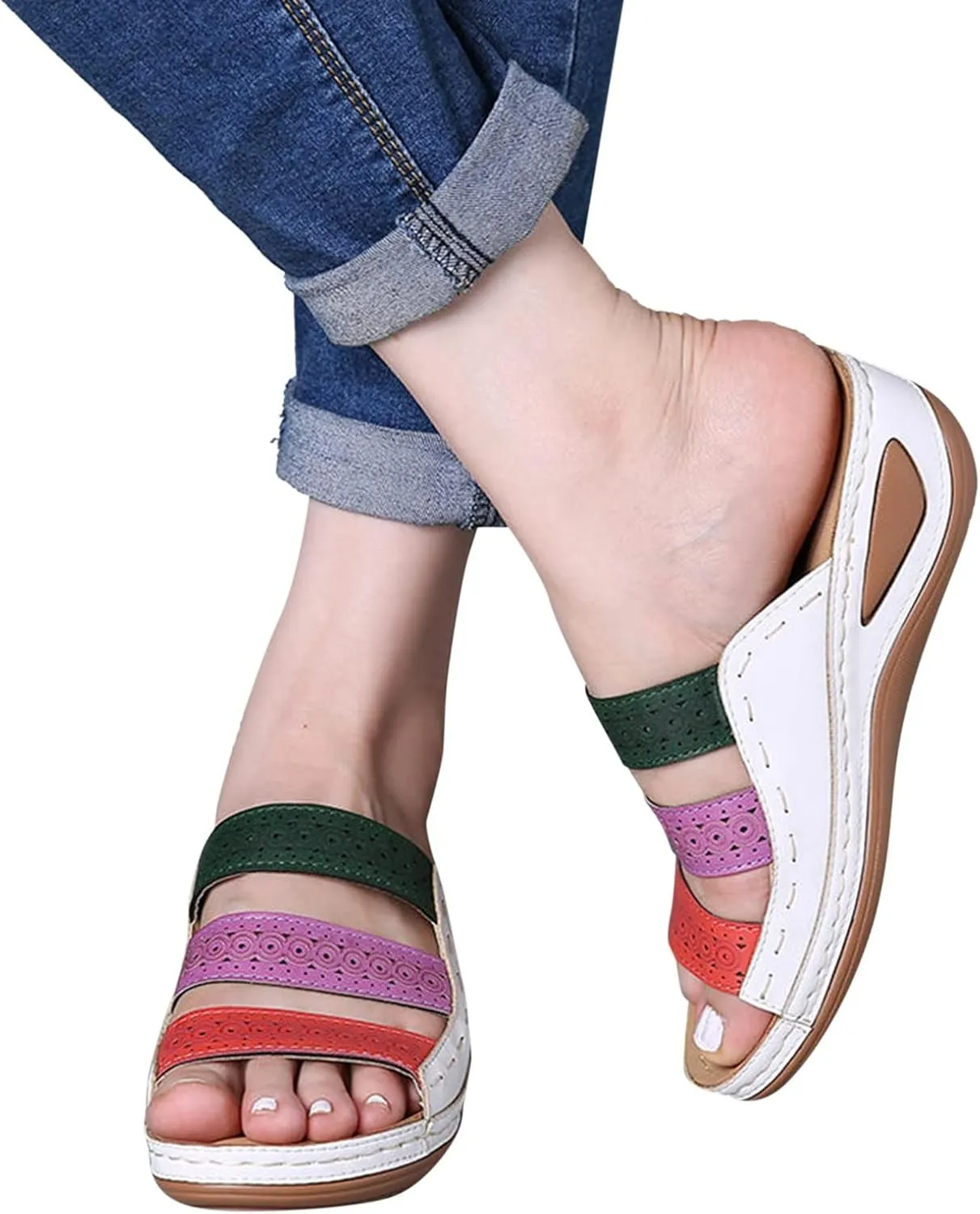 Shoes for Women Dressy, Womens Comfy Orthotic Sandals Comfortable Orthopedic Sandals Arch Support Slide Sandals