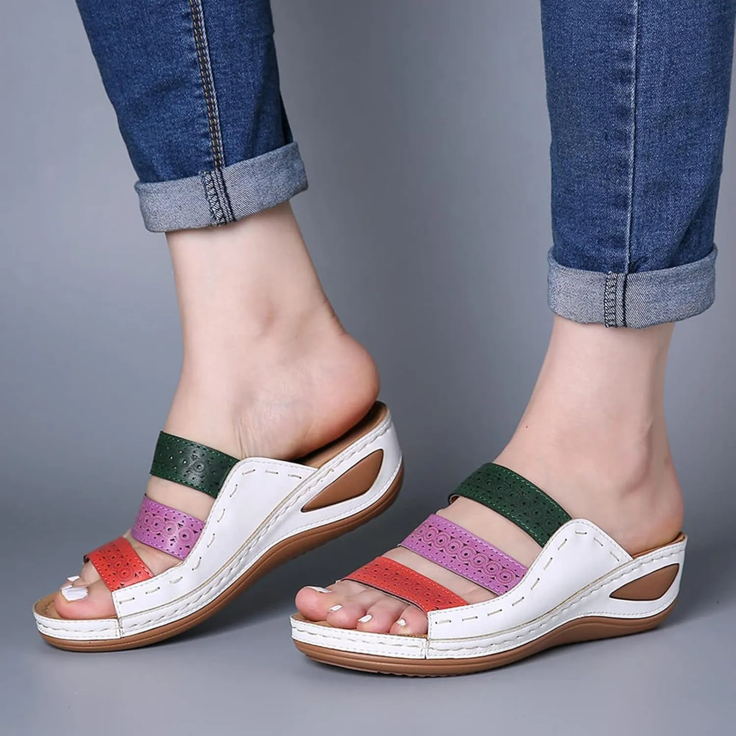 Shoes for Women Dressy, Womens Comfy Orthotic Sandals Comfortable Orthopedic Sandals Arch Support Slide Sandals