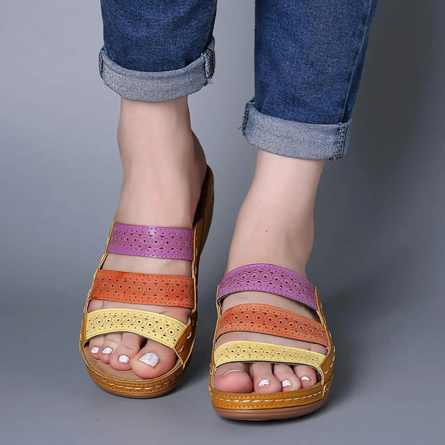 Shoes for Women Dressy, Womens Comfy Orthotic Sandals Comfortable Orthopedic Sandals Arch Support Slide Sandals