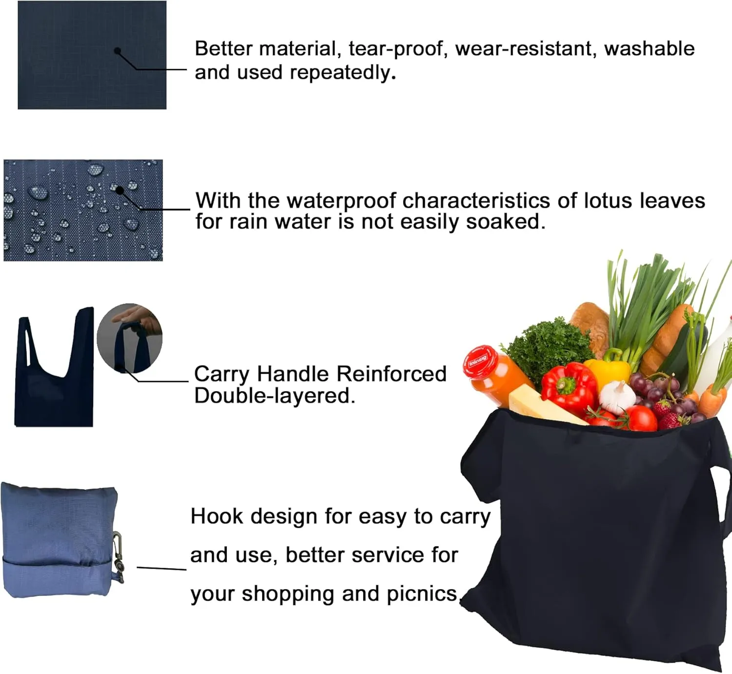 Shopping Bags Reusable Grocery Tote Bags