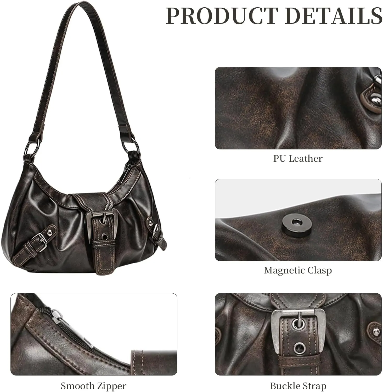 Shoulder Bag for Women Trendy Y2K Purse Handbag Top Handle Small Punk Purse Hobo Underarm Clutch Bag 2025