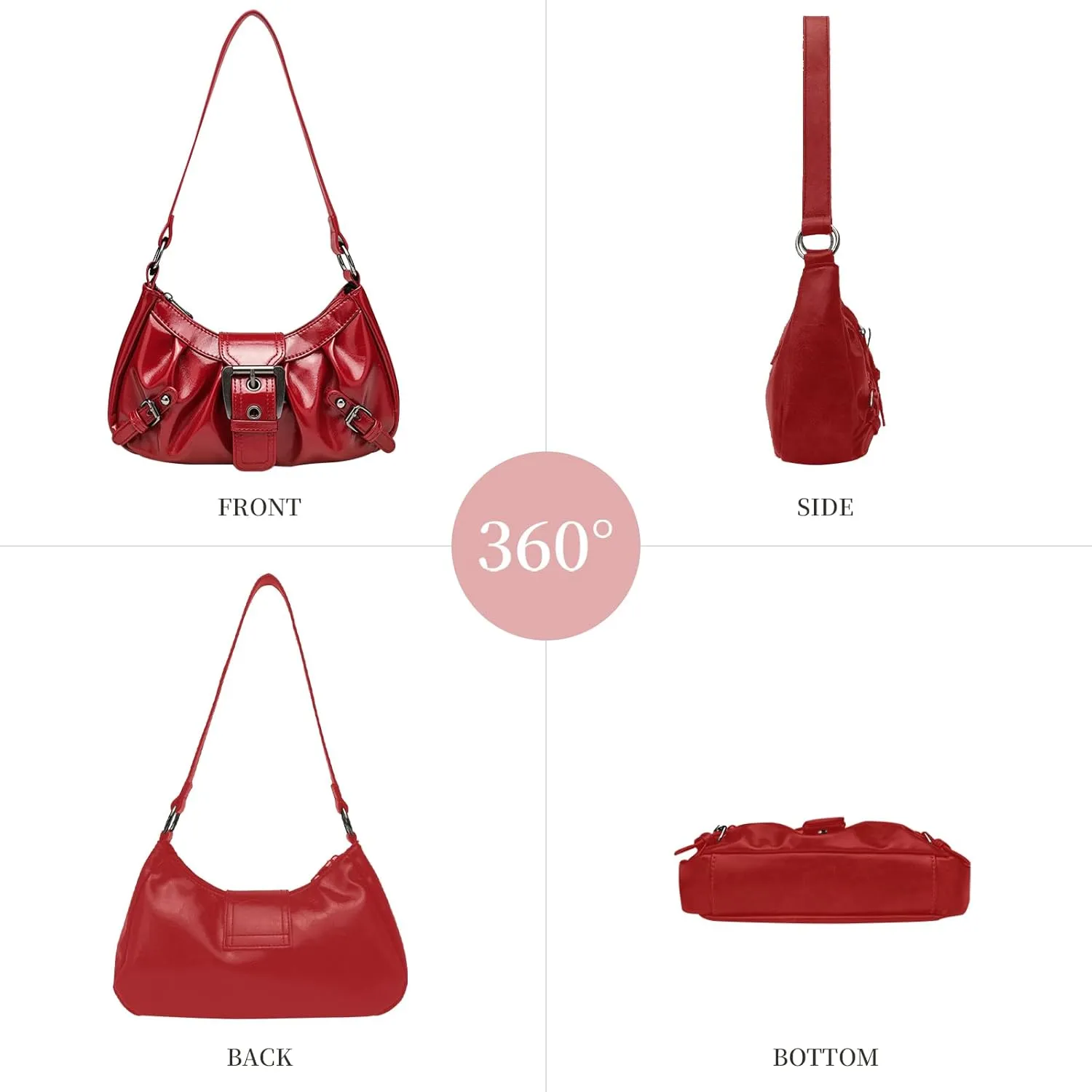 Shoulder Bag for Women Trendy Y2K Purse Handbag Top Handle Small Punk Purse Hobo Underarm Clutch Bag 2025