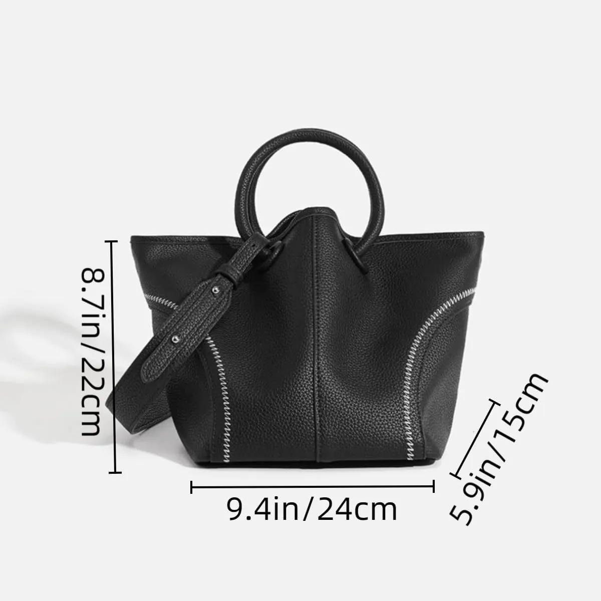 Shoulder Bags Purses and Roomy Handbags for Women PU Leather Top Handle Tote Satchel Ladies Hobo Basket Crossbody Bags (Black)