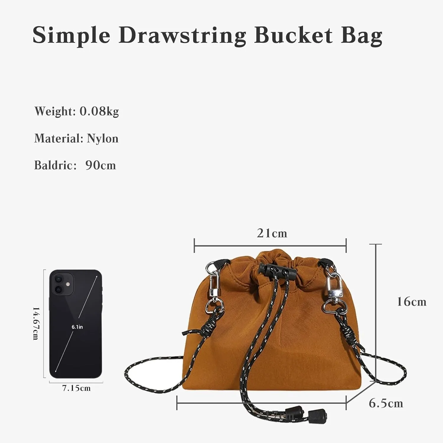 Shoulder Casual Satchel Fashion Messenger Top Handle Crossbody for Women Nylon Bucket Waterproof Tote Handbag