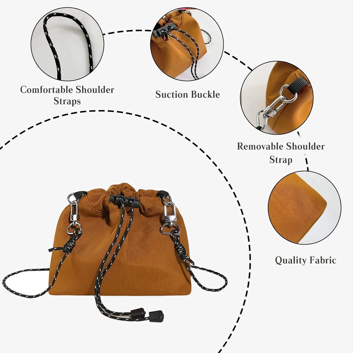 Shoulder Casual Satchel Fashion Messenger Top Handle Crossbody for Women Nylon Bucket Waterproof Tote Handbag