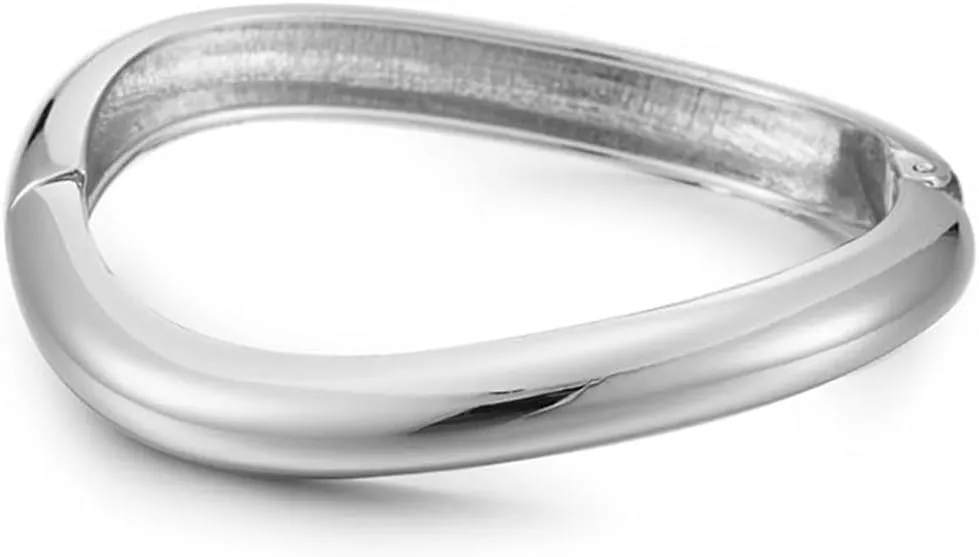 Silver Bracelets for Women 925 Plated Sterling Silver Bangle Bracelets,Simple Adjustable Chain Cuff Bangles Fashion Jewelry for Women Mom Wife Valentine Mothers Day Gift. (E6)