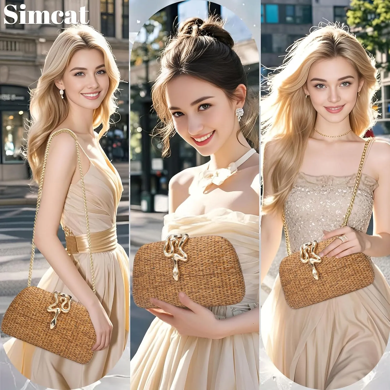 Simcat Glitter Clutch Purses for Women Elegant Evening Bag for Parties, Weddings and Formal Events