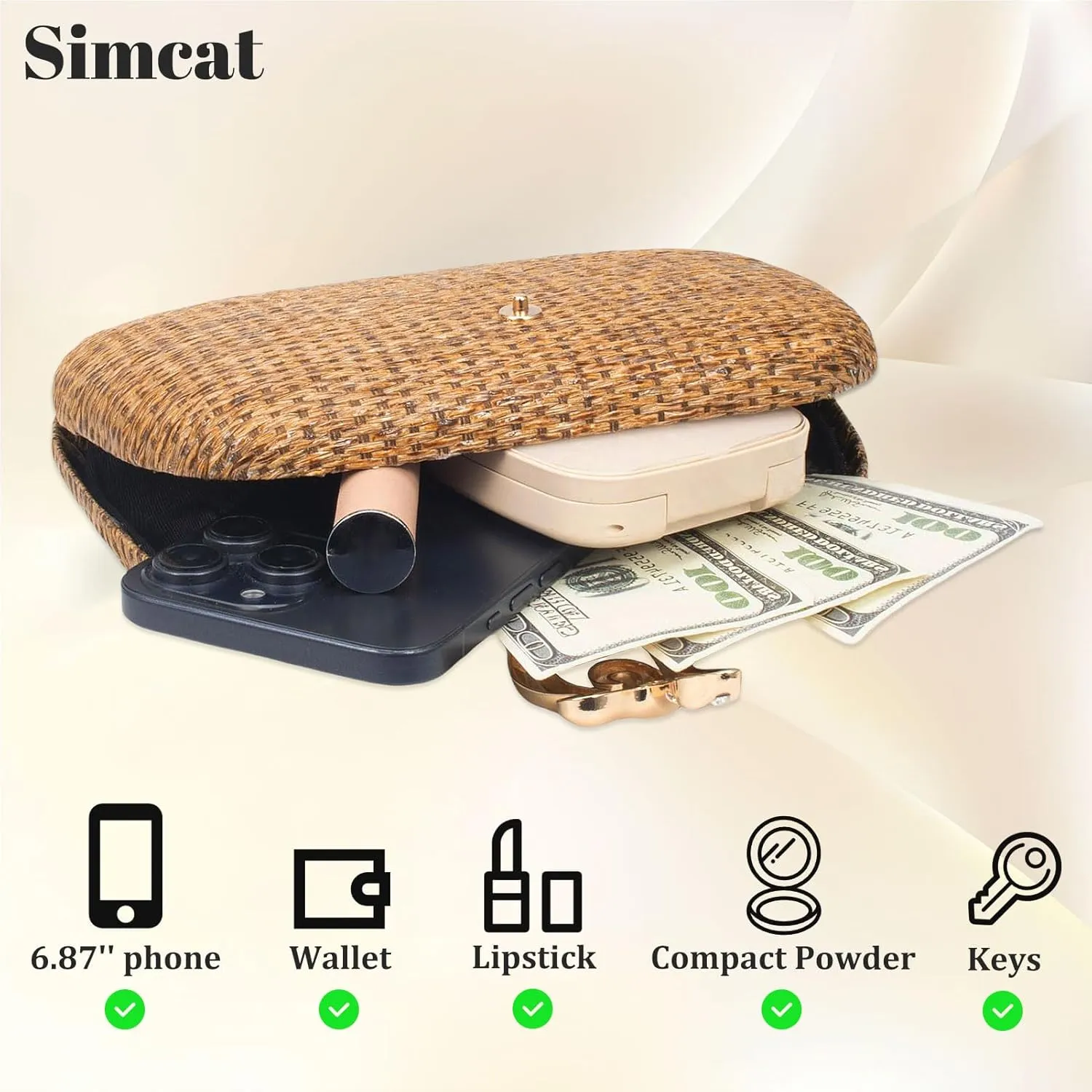 Simcat Glitter Clutch Purses for Women Elegant Evening Bag for Parties, Weddings and Formal Events