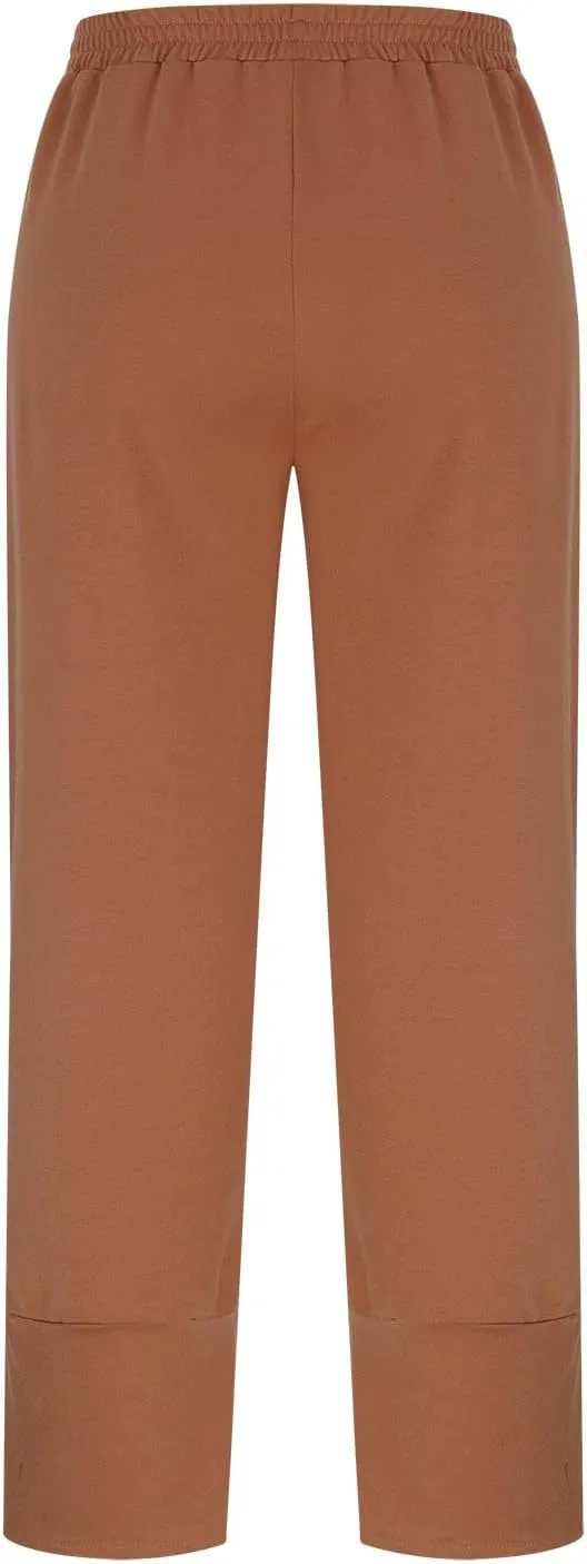 Sinzelimin Womens Harem Pants Fashion Solid Color Elastic Waist Loose Comfy Casual Bootcut Wide Leg Sweatpant with Pockets