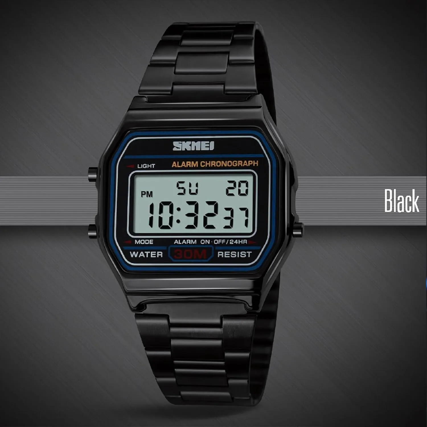 SKMEI Men's Digital Watch with Waterproof Classic Fashion Business Stainless Steel Sports Watch