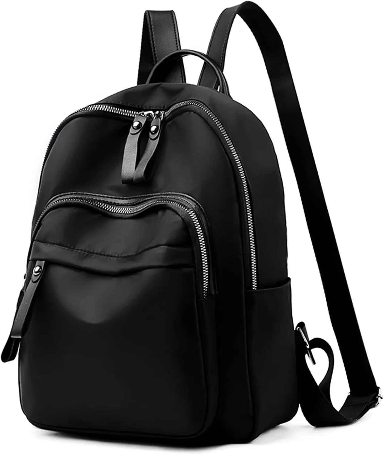 Small Women Backpack Purse, Waterproof Mini Backpack for Women Black Travel Bookbag Shoulder Bag, Lightweight Ladies Fashion Daily Backpack Anti-theft Casual Daypack